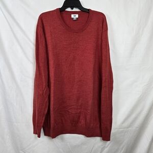 Old Navy Men's Preppy‎ Red Crew Neck Long Sleeve Business Casual Sweater XXL